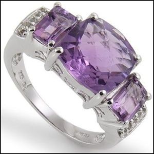 Wht Gold Over Sterling Silver Amethyst, Topaz